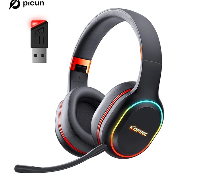 Kofire UG-05 Gaming Headphones 2.4G BT5.0 Wireless Headset With Mic RBG Light Vibration Bluetooth Earphone For PS4 PS5 PC Switch