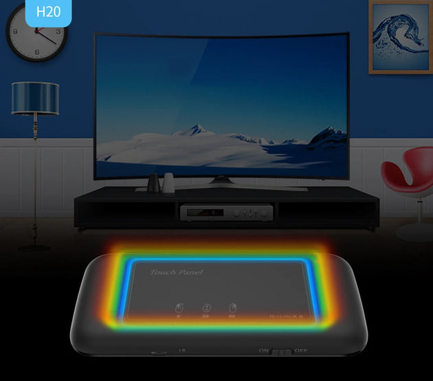 2.4GHz Backlit Wireless Keyboard IR Leaning Remote Control Touch Screen Backlight Keyboard Colorful LED with USB Dongle Receiver