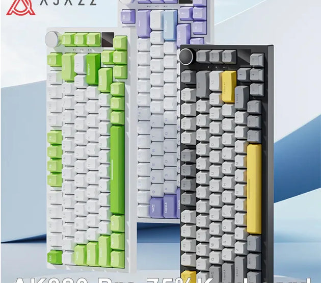 AJAZZ AK820/AK820Pro Mechanical Keyboard TFT Screen Multifunctional Knob Gaming Keyboard Wired/2.4GHz/BT Connect PC Keyboard