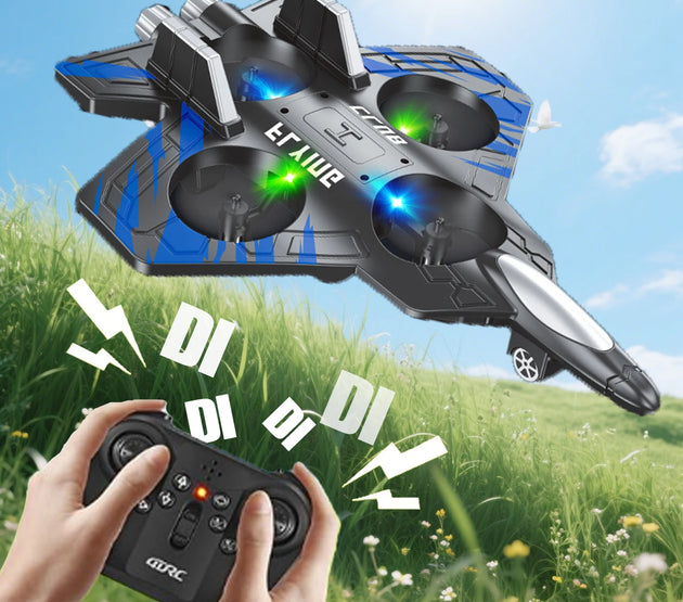Fighter Jet Style Drone, 1800mAh USB Charging, 2.4GHz Remote Control, Easy Fly for Beginners, Christmas and Halloween Gifts