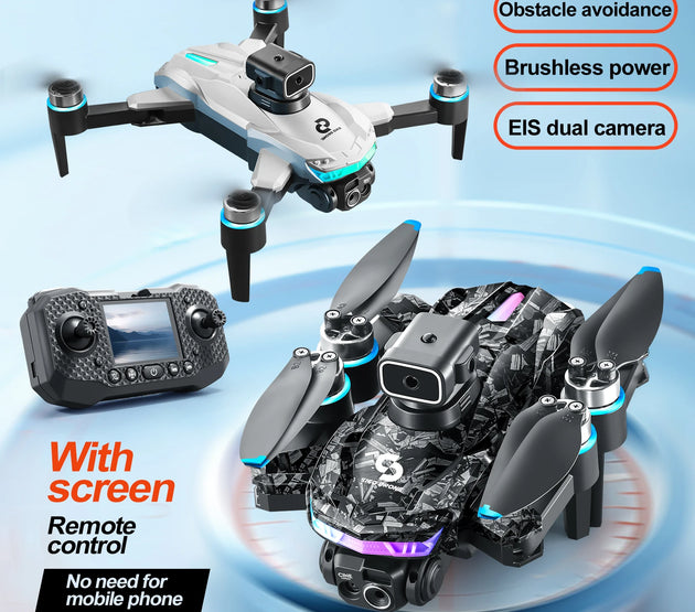 S160 Color LED Drone Professional 4K HD EIS Dual Camera with Screen Quadcopter Optical Flow Brushless Drone Toy