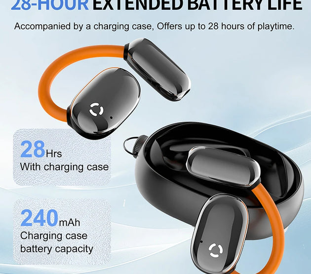 True Open Ear earbuds Wireless Headphones with Enhanced Sound,Lightweight Design,IPX4 waterproof,DNC Mics,BT 5.4,Punchy Bass