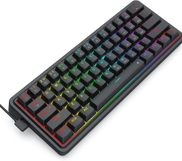 Redragon K722 60% Wired Gasket RGB Gaming 61 Keys Hot-Swap Compact Mechanical Keyboard,3-Layer Noise Dampening