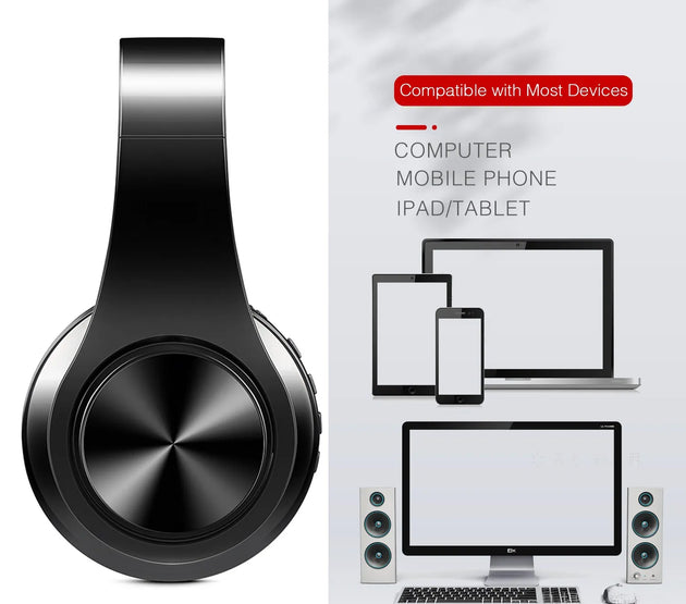 HIFI Stereo Earphones Bluetooth Headphone Music Headset FM and Support SD Card with Mic for Mobile Xiaomi Iphone Sumsamg Tablet