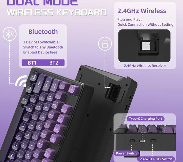 MAMBASNAKE x FREEWOLF M96 Wireless Gaming Keyboard Creamy Membrane with Rainbow Backlight