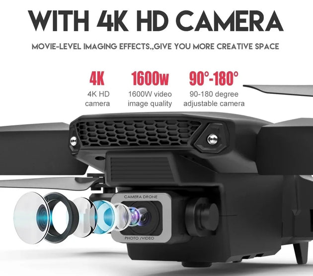2024 E88Pro RC Drone 4K Professinal With 3 Battery 1080P Wide Angle HD Camera Foldable Helicopter WIFI FPV Height Hold Gift Toy