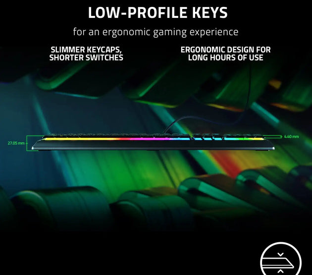 Razer Ornata V3 Full-Size Wired Mecha-Membrane Gaming Keyboard for PC, Chroma RGB, Black