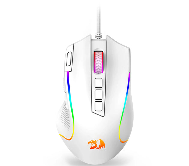 Redragon M612 Predator RGB Gaming Mouse 8000 DPI Wired Optical with 11 Programmable Buttons, White