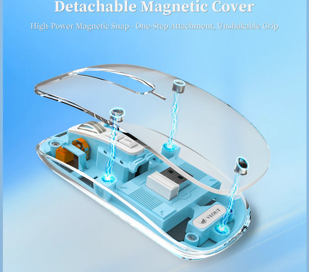 E3 Silent VEOUT Wireless Mouse - Quiet Computer Mice Wireless Mouse for Office Use Comfortable Ergonomic Design