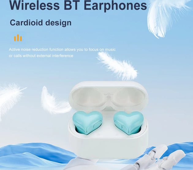 Wireless Earphones Music Headphones Heartbuds Bluetooth-compatible In Ear Noice Cancelling Women Fashion
