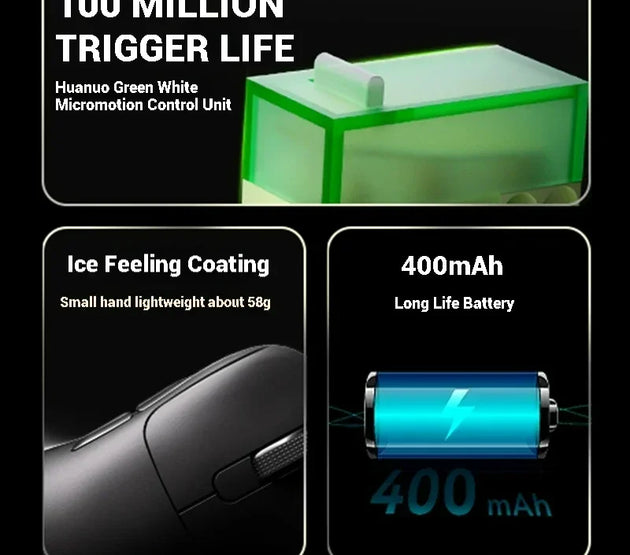 AJ179 Apex Wireless Mouse AJAZZ 58g Lightweight Long battery life New Release Multi-mode Bluetooth 2.4g PC MAC Gaming Office