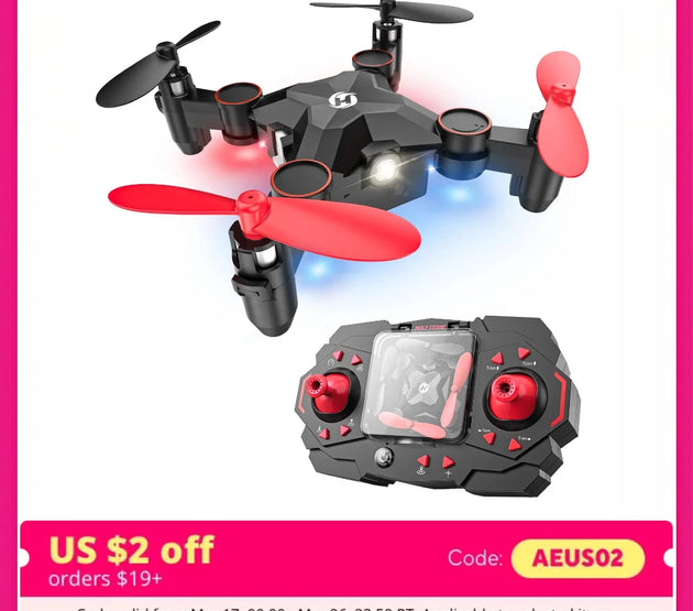 Holy Stone HS190 Mini Nano Drone, Foldable, Portable, Altitude Hold, 3D Flips, Headless Mode, Easy for Beginners
