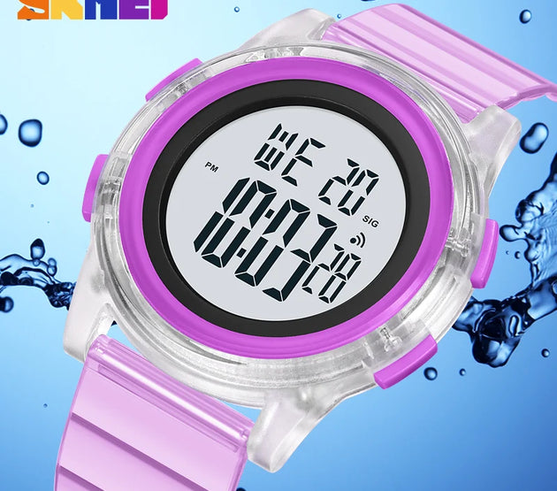 SKMEI Sport Watch For Women Digital Watches Mens 50m Waterproof LED Blue Green Big Dial Women's Electronic Wristwatch Relogio