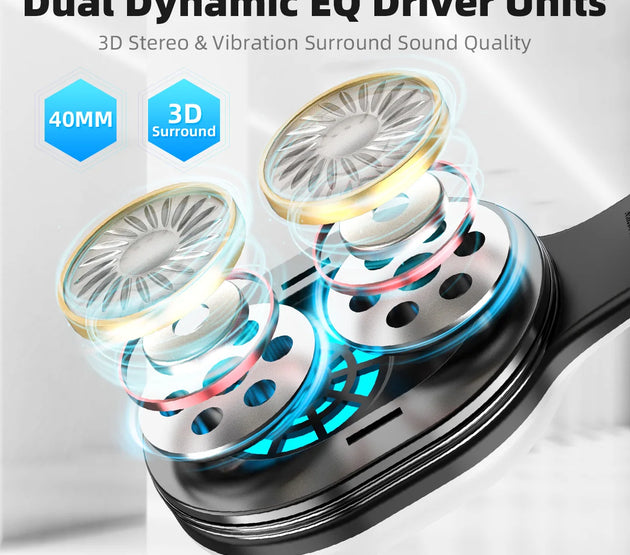 Kofire UG-05 Gaming Headphones 2.4G BT5.0 Wireless Headset With Mic RBG Light Vibration Bluetooth Earphone For PS4 PS5 PC Switch