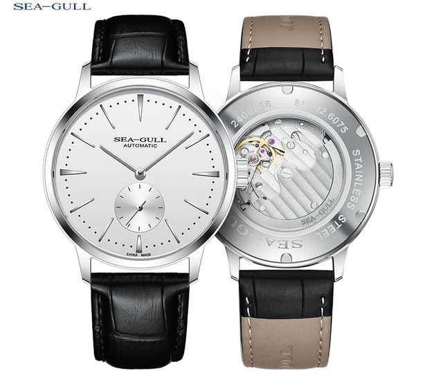 Seagull New Business Watch Men's Mechanical Wristwatches 50m Waterproof Leather Valentine Male Watches relogio masculino 6075