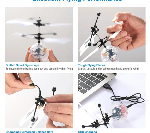 RC Flying Balls Electric Infrared Induction Drone Helicopter Ball LED Light Kids Flying Toy
