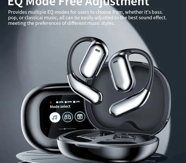 Open Ear Headset Wireless Bluetooth Earbuds,Intelligent Touch Screen Headphones,Built-in Mic,Sport Earphones,for Running Fitness