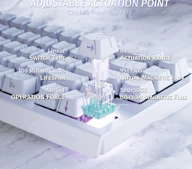 ATTACK SHARK X68 HE Rapid Trigger Mechanical Gaming Keyboard 60% Wired with Adjustable Actuation,Hall Effect Magnetic Switch,8KH