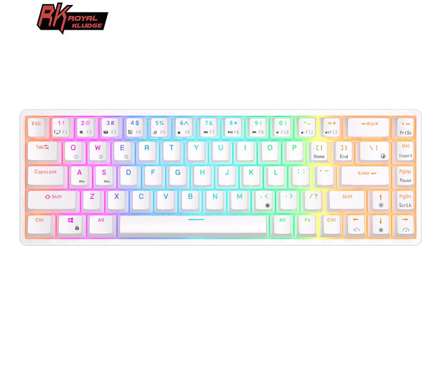 RK Royal Kludge RK837 Mechancial Keyboard 68 Keys 65% Compact 2.4G Wireless Bluetooth Gamer Keyboard RGB Backlight Hot Swappable