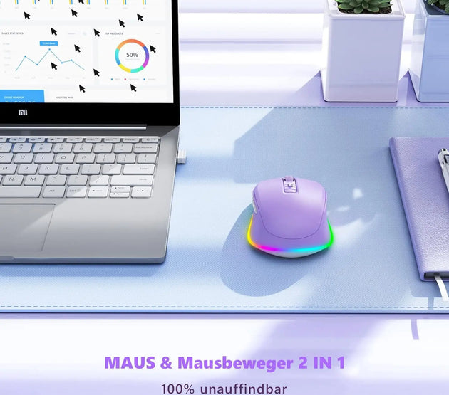 SEENDA Wireless Mouse Jiggler LED Rechargeable Moving Mouse Mover for Laptop with Undetectable Random Movement