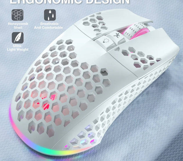 SM600 3-Mode Connection Wireless Gaming Mouse Ergonomic Design Rechargeable Mice Macro Software Zero Latency