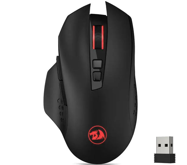 Redragon M656 Gainer Wireless Gaming Mouse, 4000 DPI 2.4Ghz Wireless Gamer Mouse w/ 5 DPI Levels, 7 Macro Buttons, Red LED Backl
