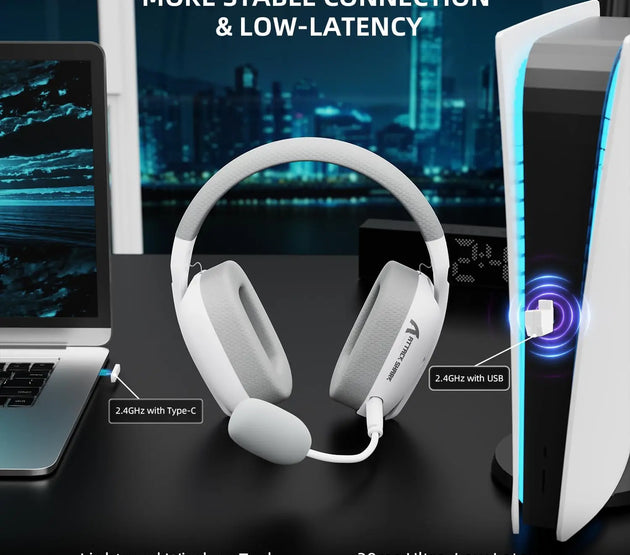 MAMBASNAKE×Attack Shark L80PRO Gaming Headset, Lightweight Over-Ear Gaming Headphones