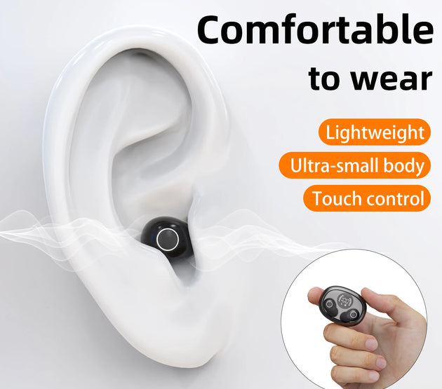 Invisible Sleep Wireless Bluetooth Earphone Headset with Mic,Smallest Tiny Earbuds Hidden Headphones Small Ears Sleep Buds