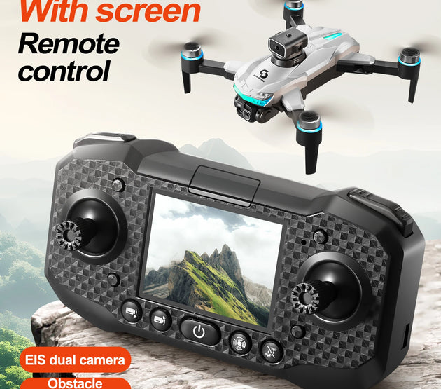S160 Color LED Drone Professional 4K HD EIS Dual Camera with Screen Quadcopter Optical Flow Brushless Drone Toy