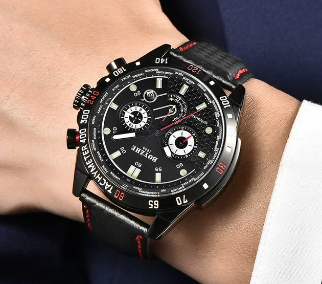 BOYZHE men's watches: Fully automatic mechanical watches, multi-functional men's watches, transparent case back men's mechanical