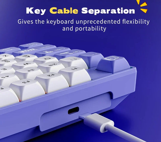 Ajazz AK870MC Wired Mechanical Gaming Keyboard 75% Layout Hot Swap Keyboards 87 Keys Red Brown Switch for Laptop Desktop PC