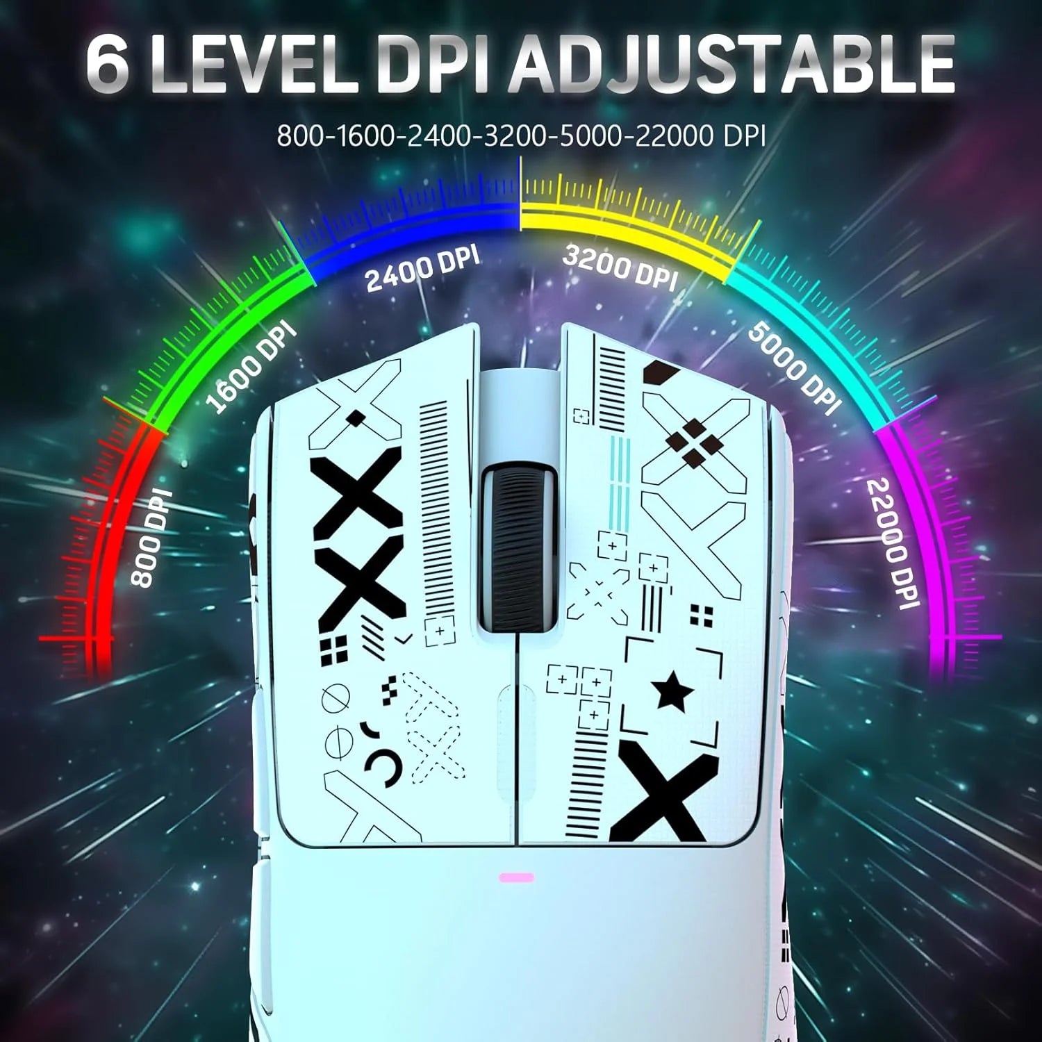 ATTACK SHARK X11 Wireless Gaming Mouse with RGB Magnetic Charging Dock, Wired/2.4G/BT, 22K DPI,Ultralight 59g Tri-Mode with Tape