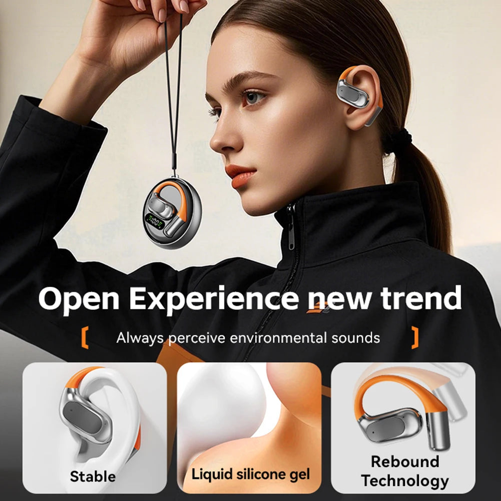 Wireless Earbuds with Earhooks Built-in Mic BT 5.4 M113 Waterproof Headphones Ear Buds for Sports Running Workout Gym