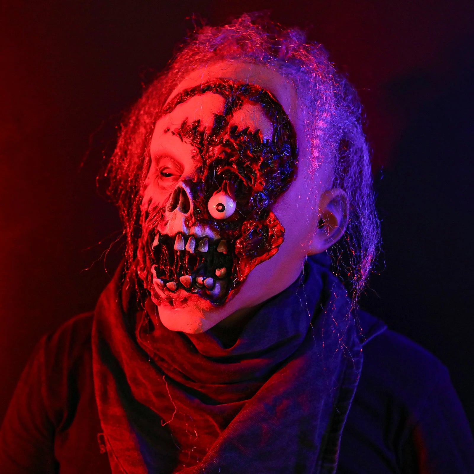 Creepy Old Man Halloween Mask Realistic Latex Scary Face Headgear for Horror Party Cosplay Role Play Terror Costume Accessory