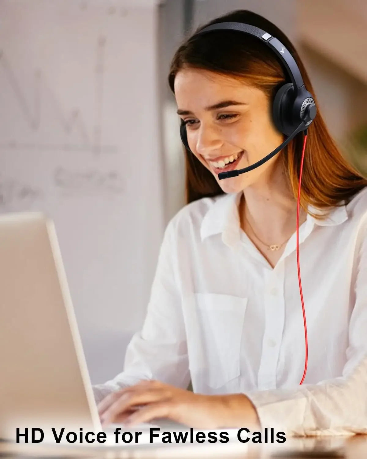 JIAMQISHI USB Headphones PC Computer Headset Noise Cancelling with MIC in-line Control for Home Office Online Class Skype Zoom