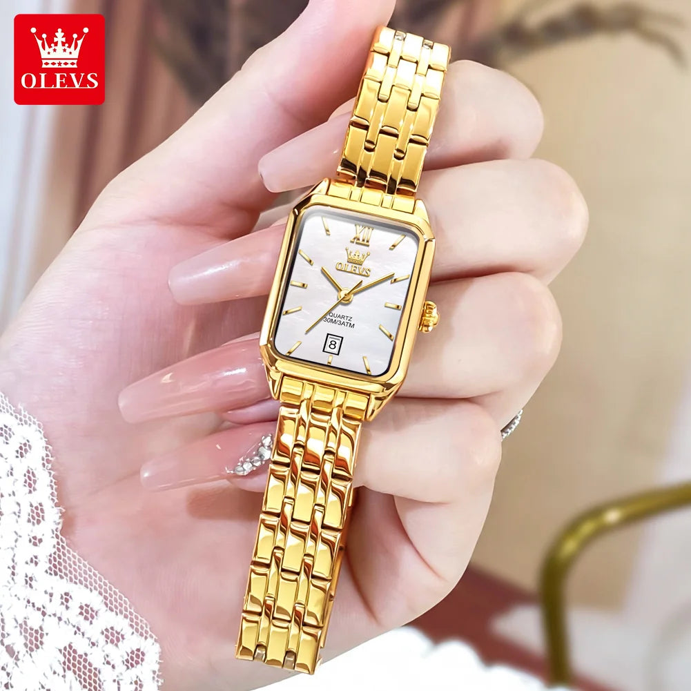 OLEVS Luxury Brands Women's Watches Trend Waterproof Simple Atmosphere Stainless Steel Quartz Wrist watch Original Certification