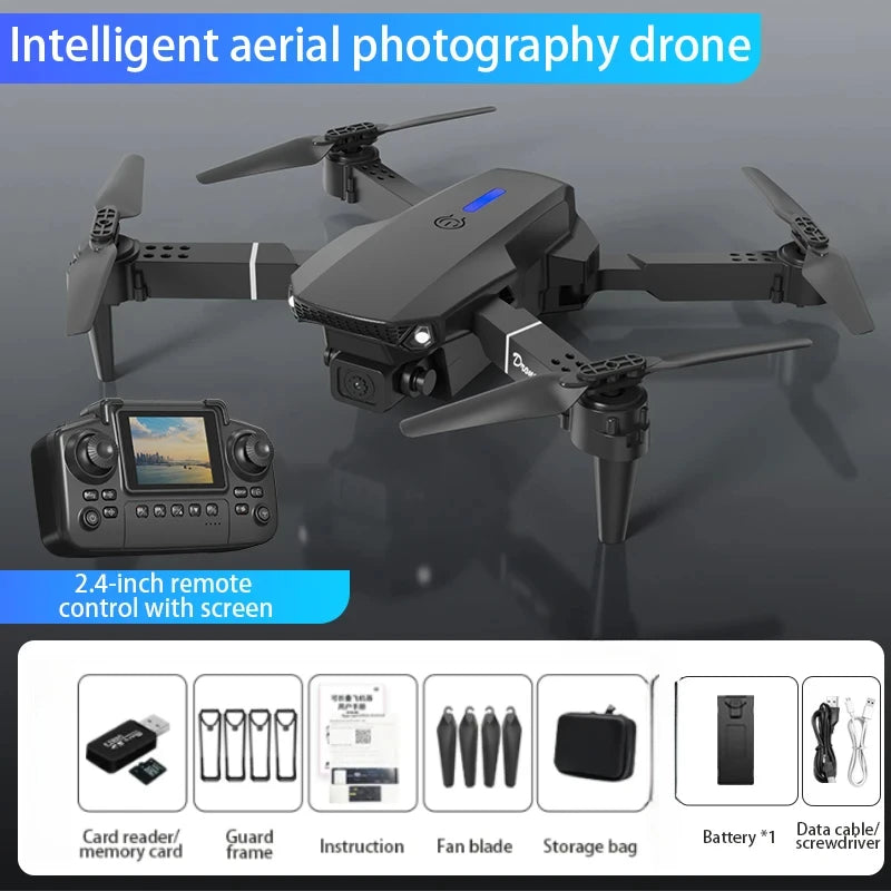 E88 PRO Drone 8K HD Wide-Angle Camera WiFi FPV Foldable RC Quadcopter with Height Hold for Adults Kids Professional Toy