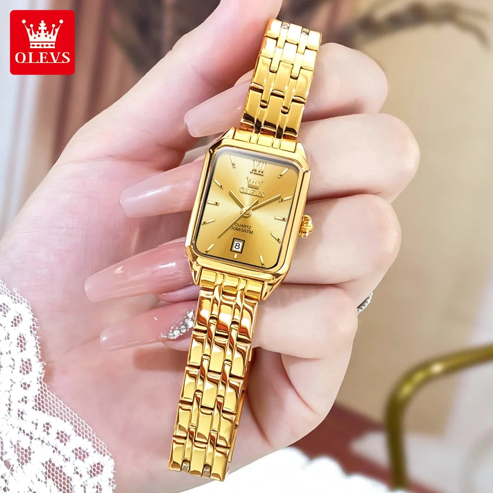 OLEVS Luxury Brands Women's Watches Trend Waterproof Simple Atmosphere Stainless Steel Quartz Wrist watch Original Certification