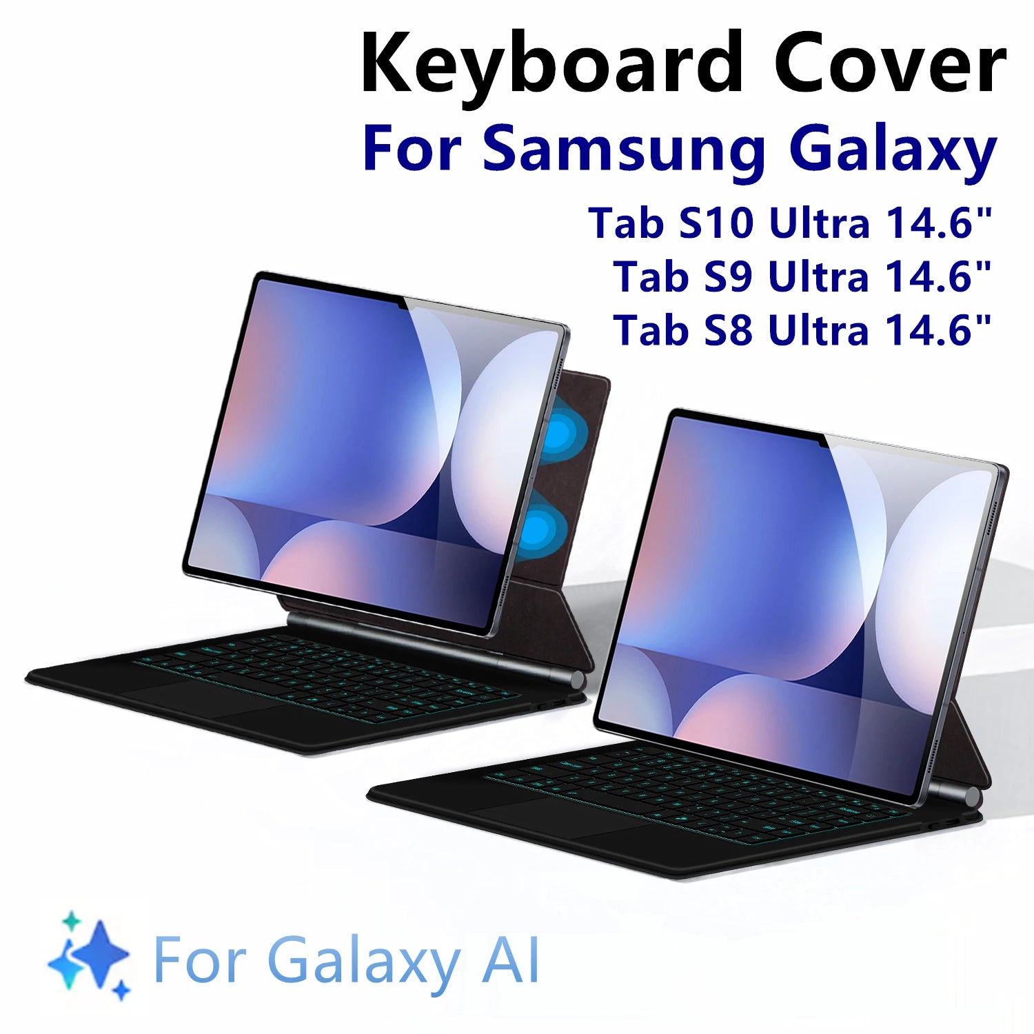 Book Cover Keyboard For Samsung Galaxy Tab S10 Ultra 14.6 inch S9 / S8 Ultra 14.6" Tablet Magic Keyboards Case AI Key Touchpad
