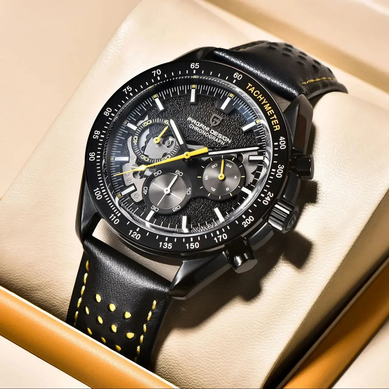 2025 New PAGANI DESIGN V2 Dark Moon Men's Watches Top Luxury Quartz Watch For Men Chronograph AR Sapphire Mirror Waterproof Gift