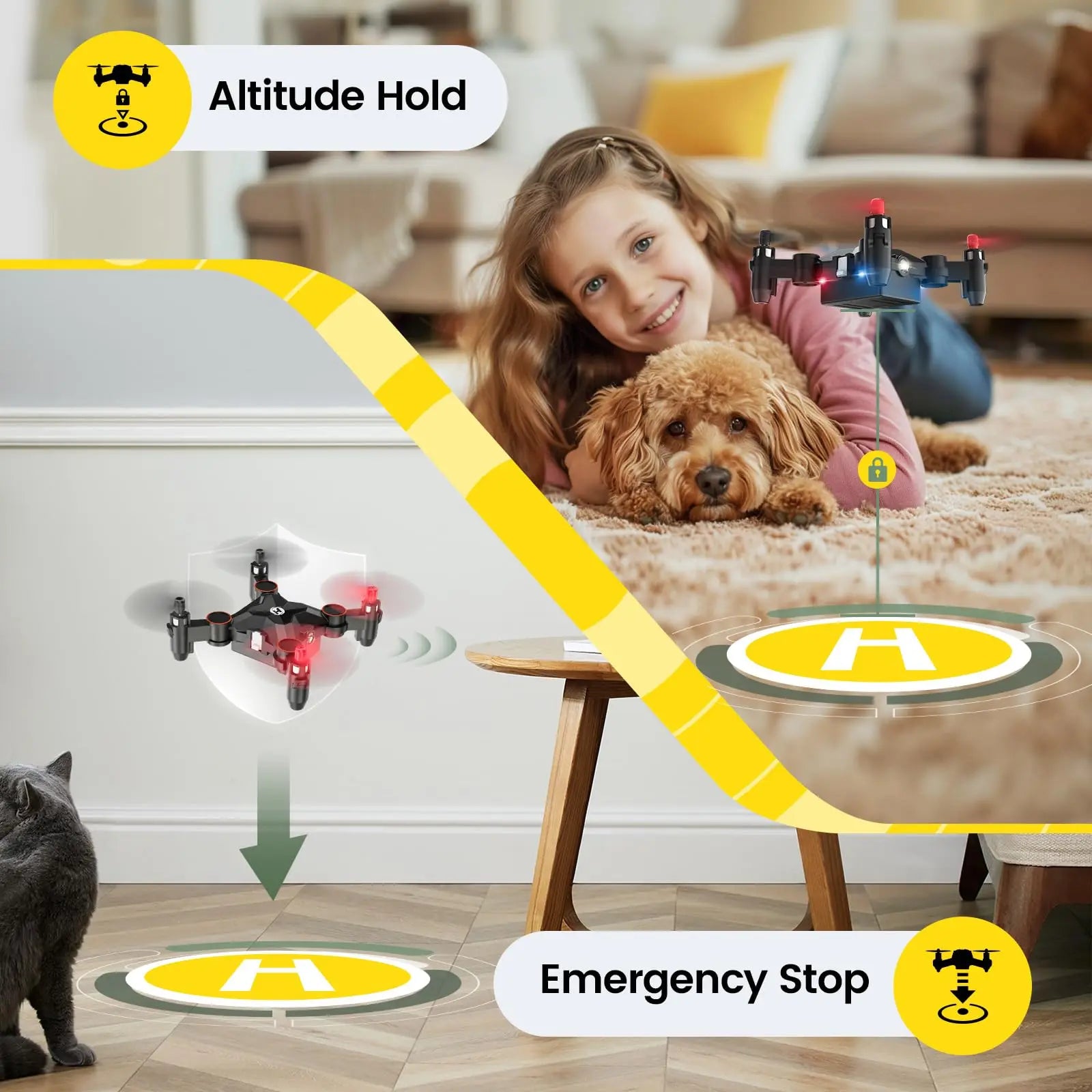 Holy Stone HS190 Mini Nano Drone, Foldable, Portable, Altitude Hold, 3D Flips, Headless Mode, Easy for Beginners