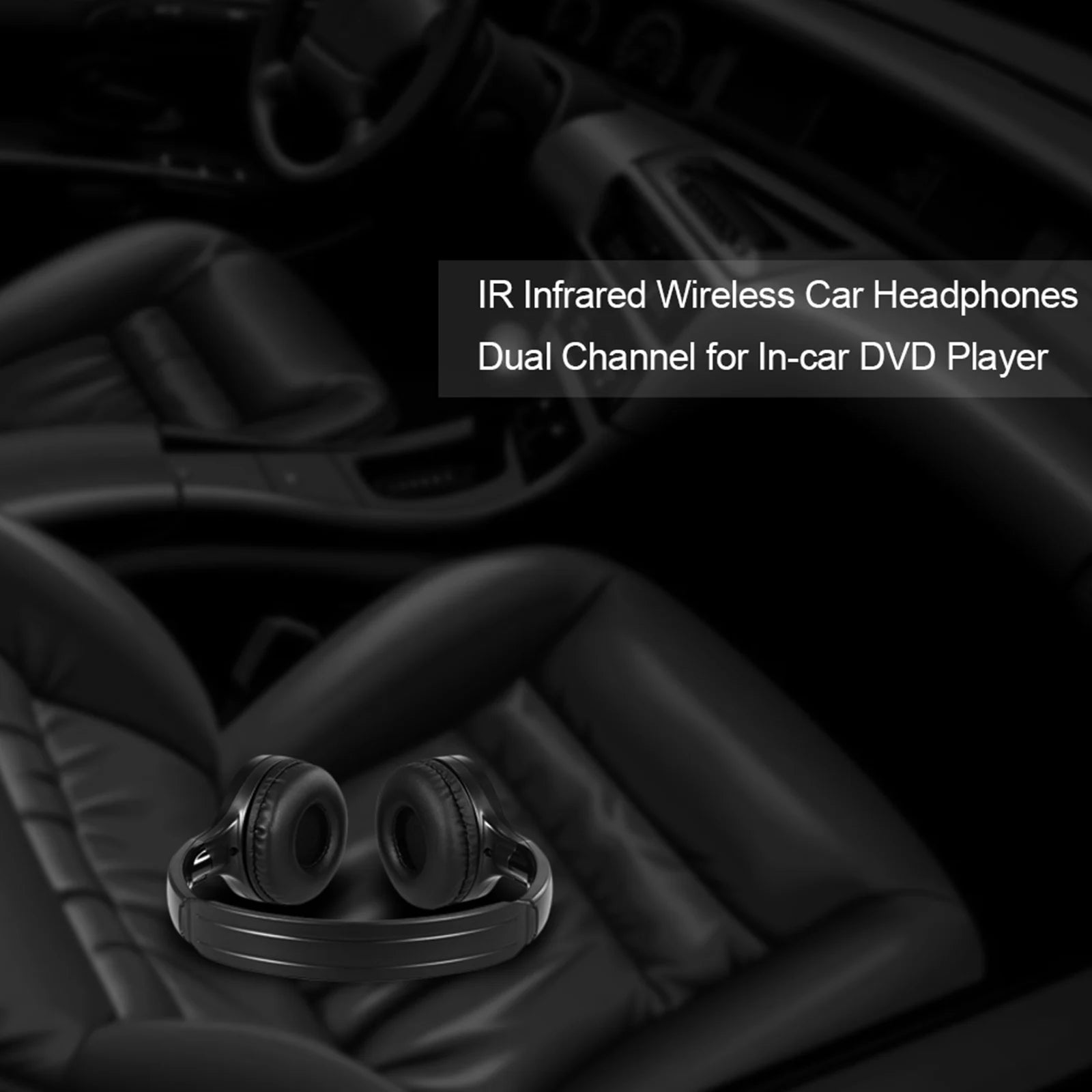 IR Infrared Wireless Car Headphones Stereo Headset Wired Earphone Dual Channel for In-car DVD Player Infrared Car Headphones