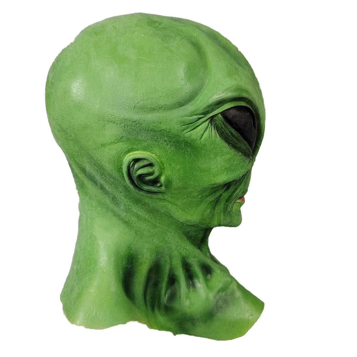 Green alien latex mask, Halloween party role play, scary and creative alien headgear, escape room haunted house COSPLAY props