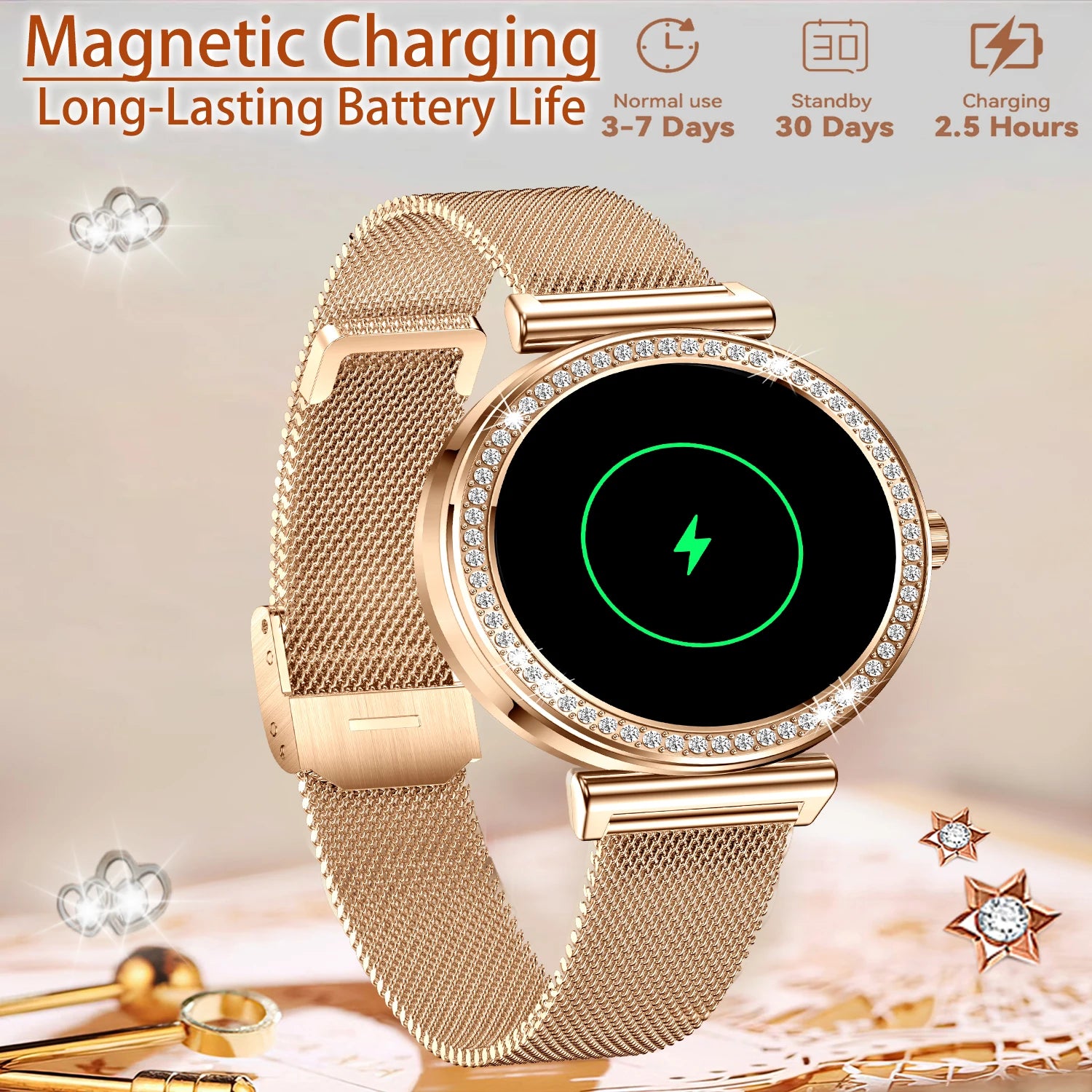 Women Smart Watch(Wireless Calls),1.29" Touchscreen Smartwatch for iPhone/Android with Sport Modes, Women Function/Perfect Gifts