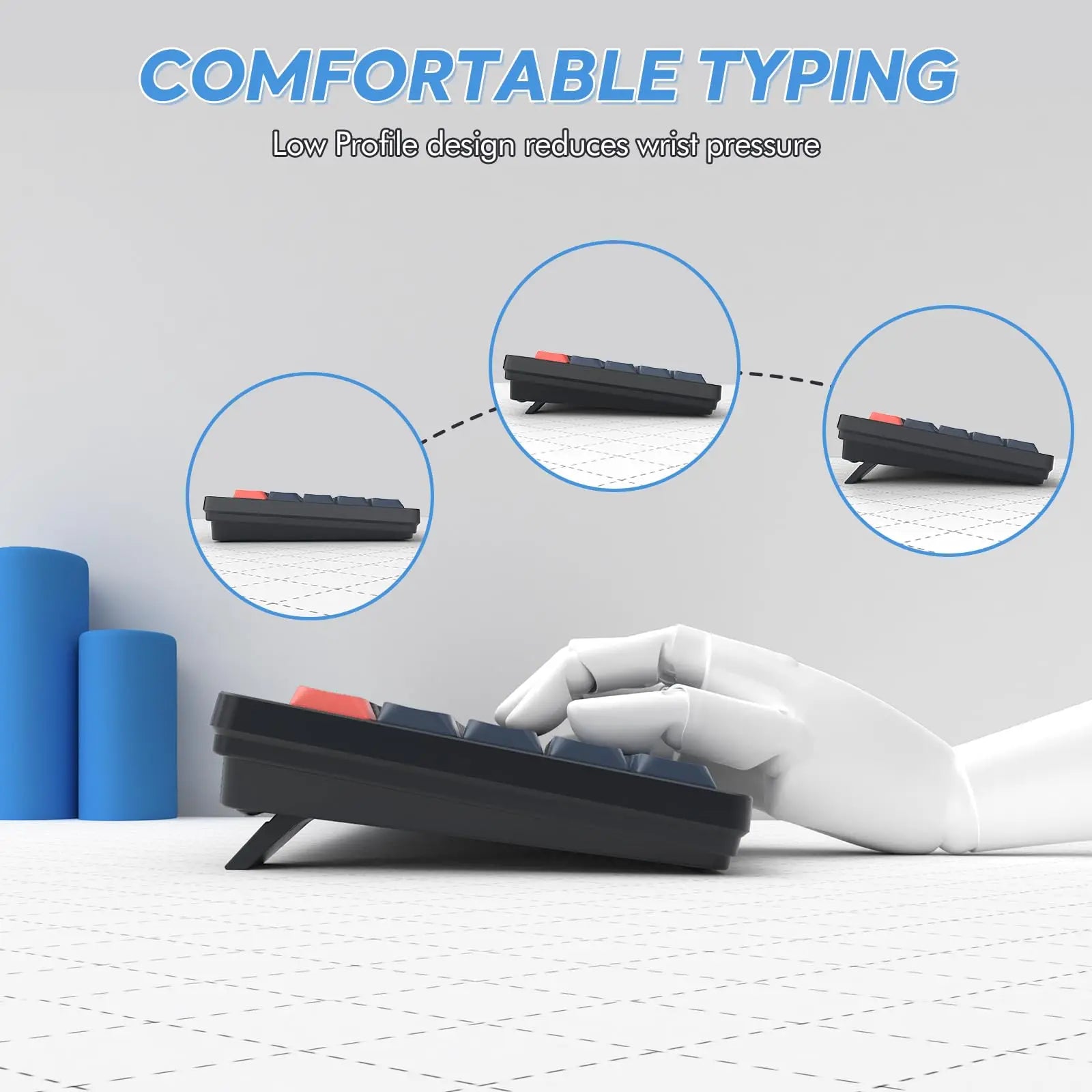 AKL680 Mechanical Keyboard, Wireless Keyboard, Color Match Ultra-Thin Gaming Keyboard, Dual Mode Bluetooth 5.0 & 2.4G