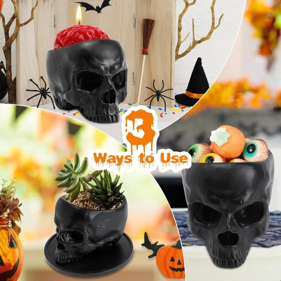 Halloween Decorations Indoor Halloween Candle Skull Bleeding Candle Gothic Decorations for Home Table Bar Indoor Room Spooky De