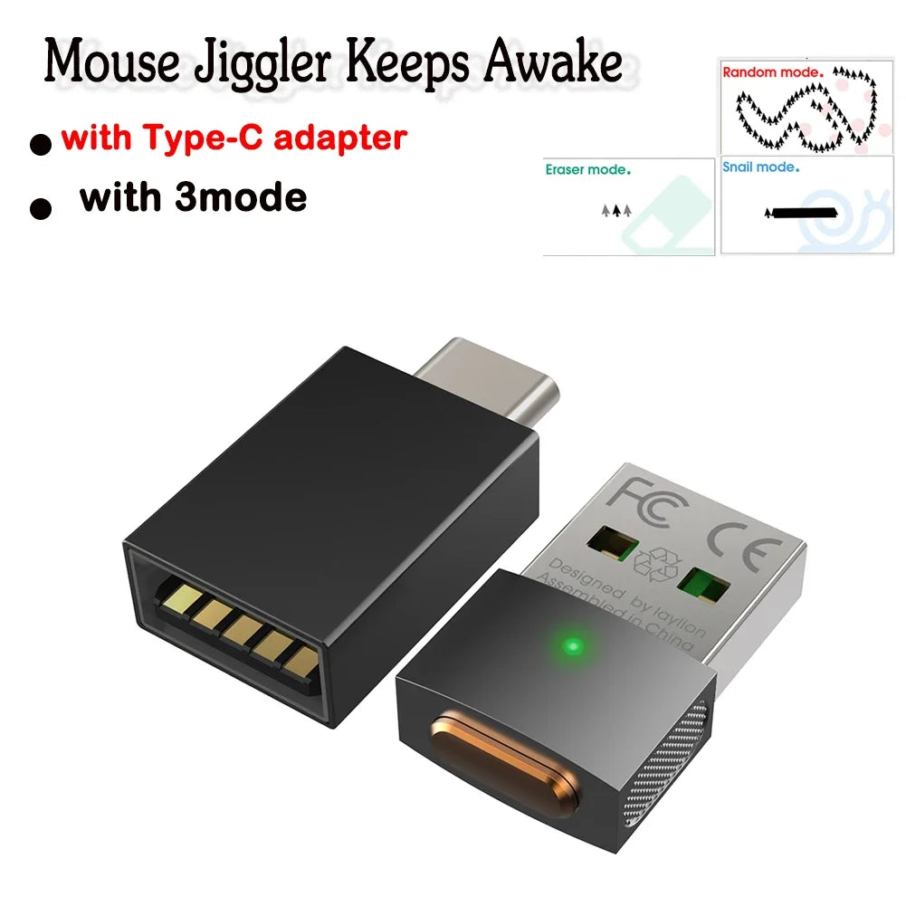 Mouse Jiggler Undetectable Mouse Mover Virtual Mouse Movement Simulator with ON/OFF Switch for Computer Awakening Lock Screen