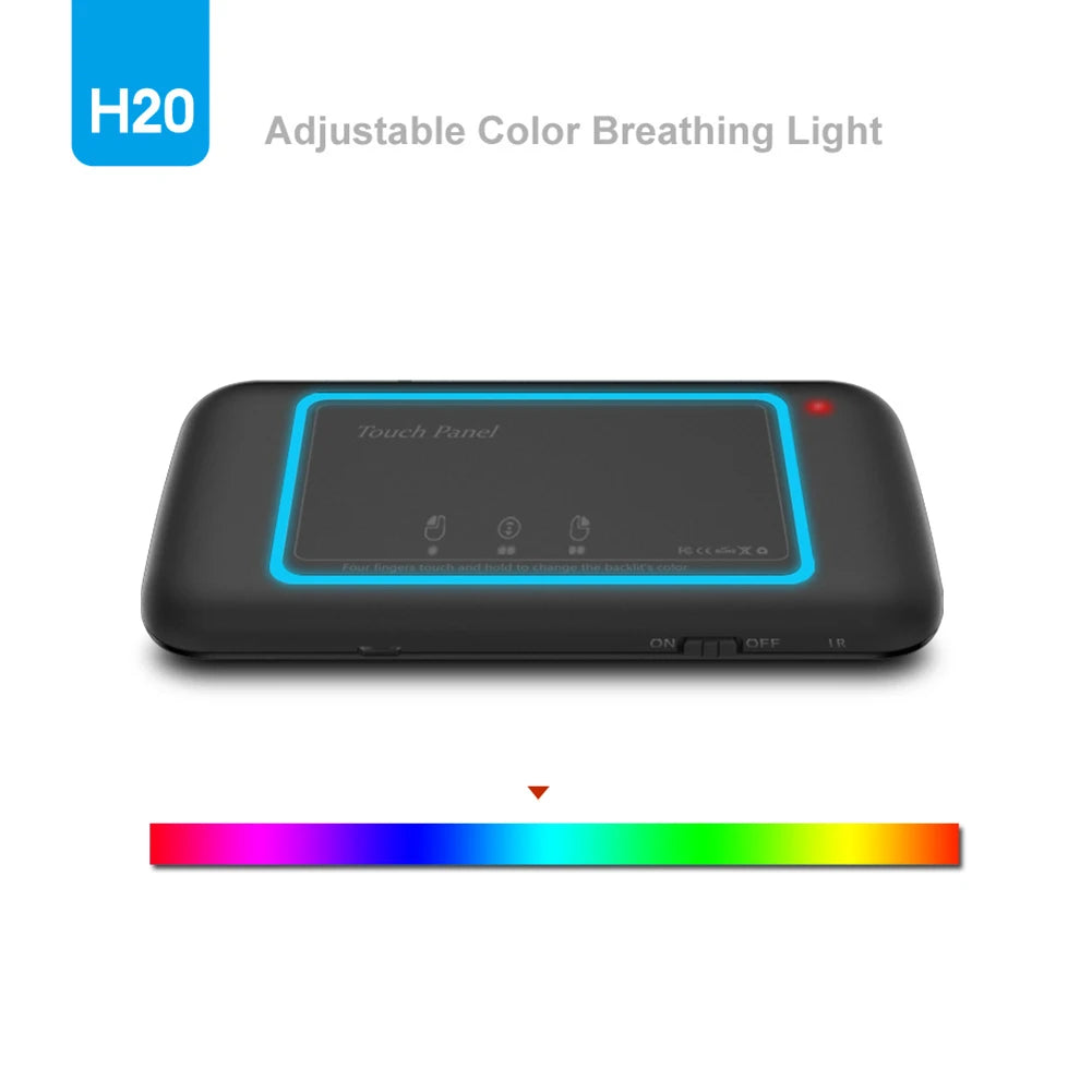 2.4GHz Backlit Wireless Keyboard IR Leaning Remote Control Touch Screen Backlight Keyboard Colorful LED with USB Dongle Receiver