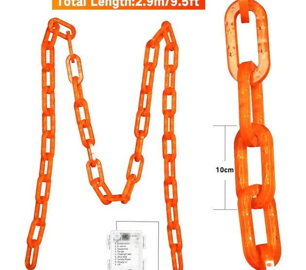 Joomer Chain Lights Halloween Decorative Battery Operated 10 FT 160 LED Waterproof String Lights with Timer Function 8 Lighting