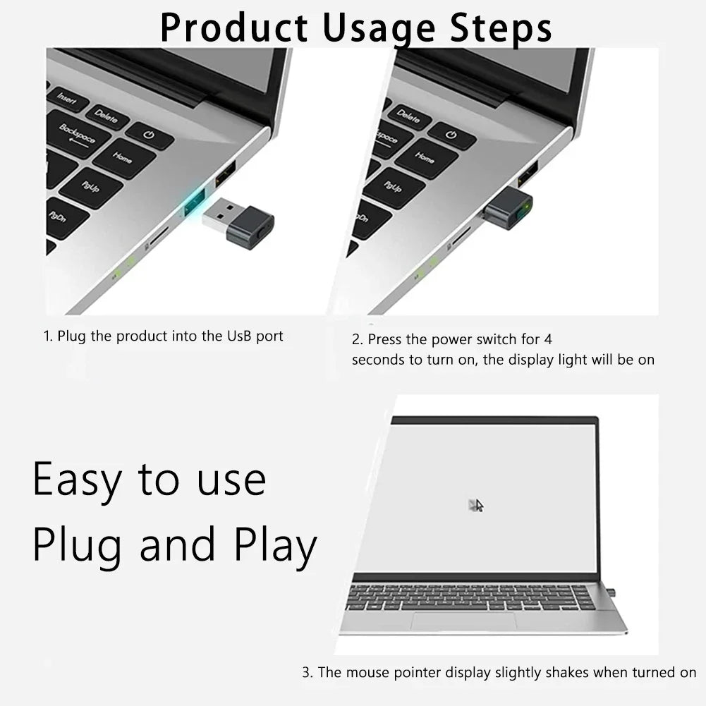 Mouse Jiggler Undetectable Mouse Mover Virtual Mouse Movement Simulator with ON/OFF Switch for Computer Awakening Lock Screen